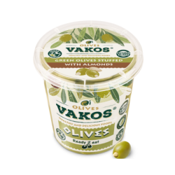 Маслини Vakos зелини с бадем 200гр