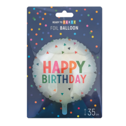 Фолиев балон надпис happy birthday 35см 