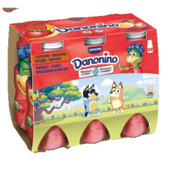 Danonino банан+ягода,праскова+кайсия 6х100