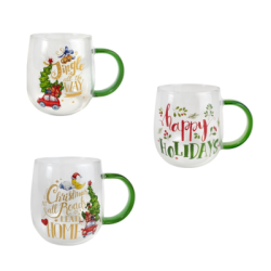 Стъкл.коледна боросиликатна чаша 400мл