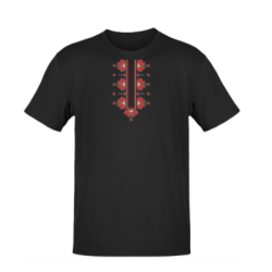 Черна тениска с шевица на духа XS