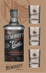 Водка Nemiroff original +3 шот чаши 0.7л