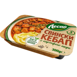 Свински кебап с картофено пюре Лесно 300гр