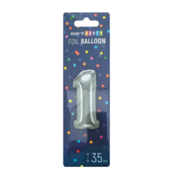 Фолиев балон-1-сребро-35см-1бр