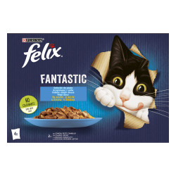 Храна за котки Felix сьомга и писия 4х85гр