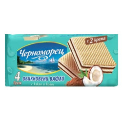 Вафли черноморец какао и кокос 4бр/98гр