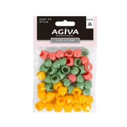 Мъниста за коса agiva pro зелени 1см 50бр