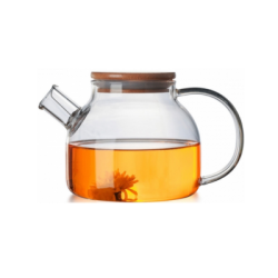 Brio стъклен чайник с бамбуков капак 1 л