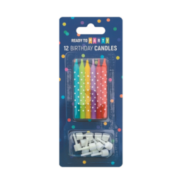 Свещи за рожден ден с точки-6см-12бр