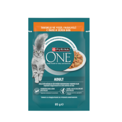 Храна Purina ONE Adult пиле и зел.боб 85гр