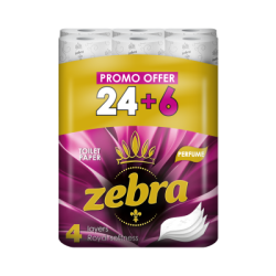 Тоалетна хартия Zebra Perfume 24+6 броя