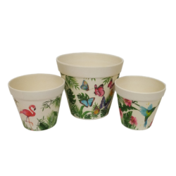 К-т кашпи  бамбук ф15см + 2бр Ф11