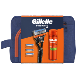 К-т Gillette самобр.Fusion 4н.+гел+несесер