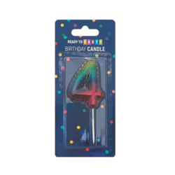 Свещ за рожден ден-4 -дъга-6см-1бр