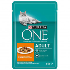 Храна за котки Purina ONE Adult пиле и зелен боб 85 гр