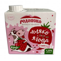 Мляко Родопско с вкус на ягода УХТ 500 мл