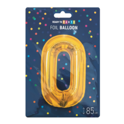 Фолиев балон цифра 0  злато 85см
