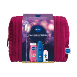 К-т Nivea Pamper ролон+душ+мляко за тяло