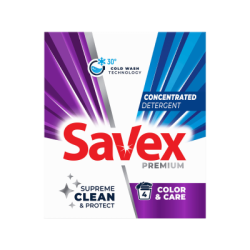Прах Savex пауър 2в1 цв.пране 320гр/4пр