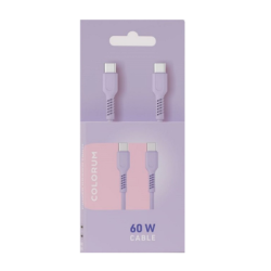 Кабел colorum usb-c - usb-c 1,8m лавандула