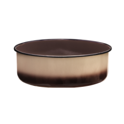 Тава емайл беж/кафява ф40см,дълбока