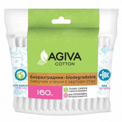 Биоразградими клечки за уши Agiva Cotton, 160 бр