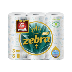 Кухненска хартия Zebra 3пл / 3 бр.