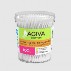 Биоразградими клечки за уши Agiva Cotton, 100 бр