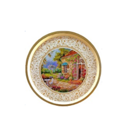 Поднос toya кръг злато ф36 ku-175g