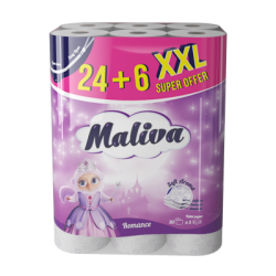 Тоалетна хартия Maliva Romance 3пл/24+6бр