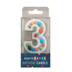 Свещ за рожден ден-3-двулицева-7.6см-1бр
