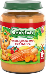 Пюре Bebelan сьомга и зеленчуци 6м 190гр