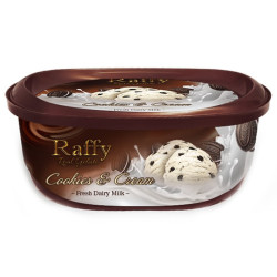 Сладолед Raffy сметана с бисквити 900мл