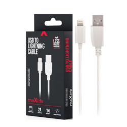 Кабел maxlife usb- apple 1м бял