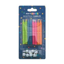 Свещи за рожден ден с надписи-8см-8бр