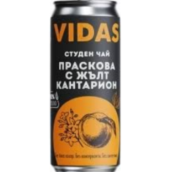 Студен чай vidas праск./жълт кант. 0.25л