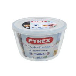 Pyrex купа с капак 15x10см 1.1л бор.стъкло
