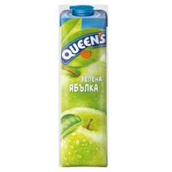 Плодова напитка Queen`s Зелена Ябълка 1л