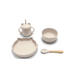 Силиконов сет за хранене 4 части nat.beige