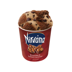 Сладолед Нирвана с карамел браунис 420мл