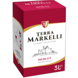 Червено вино мерло Terra Markelli 3 л.