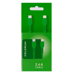 Кабел colorum usb-c light.1,8m 2,4a зелен 