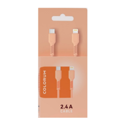 Кабел colorum usb-c 1,8m 2,4a  праскова