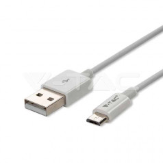 Микро USB Кабел Бял Серия "Silver" 1 м.