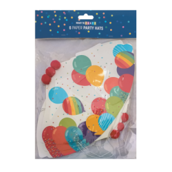 Картонени парти шапки-с ластик-6бр
