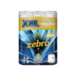 Кухненска хартия Zebra Уайт 3пл/12бр