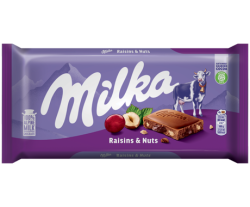 Шоколад Milka Лешник и Стафиди 100гр