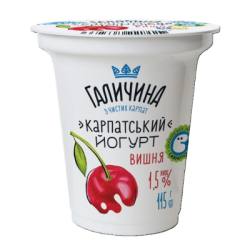 Йогурт карпатський 1.5% вишна 115гр