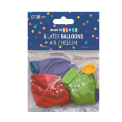 Латексови балони с надпис-ф30см-5бр