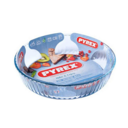 Pyrex тава кръгла, дълбока 2.1л бор.стъкло
